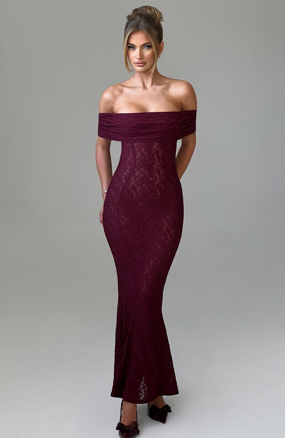 Vestido Largo Stephanie - Burdeos