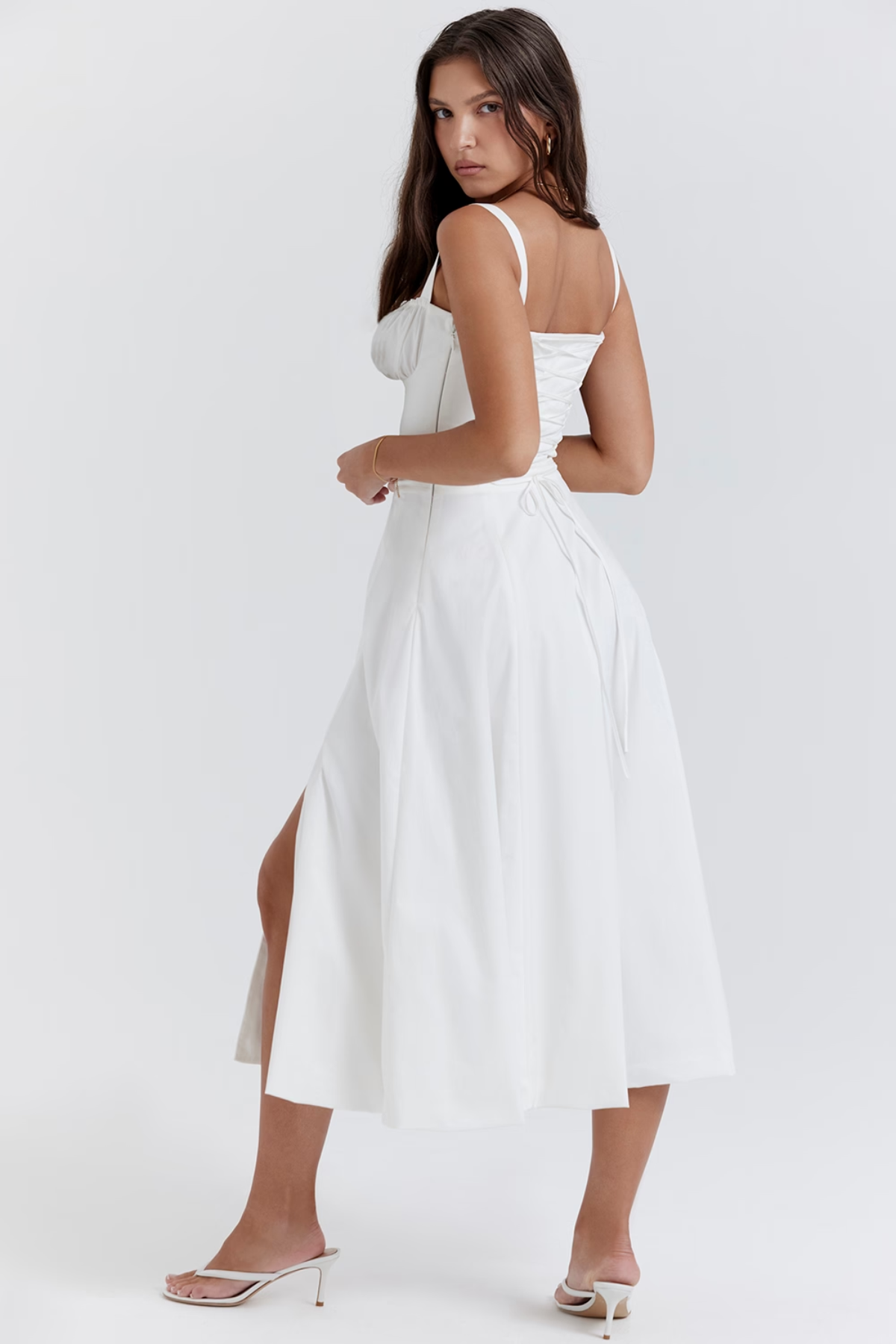 Dulcy Midi Dress - Blanco