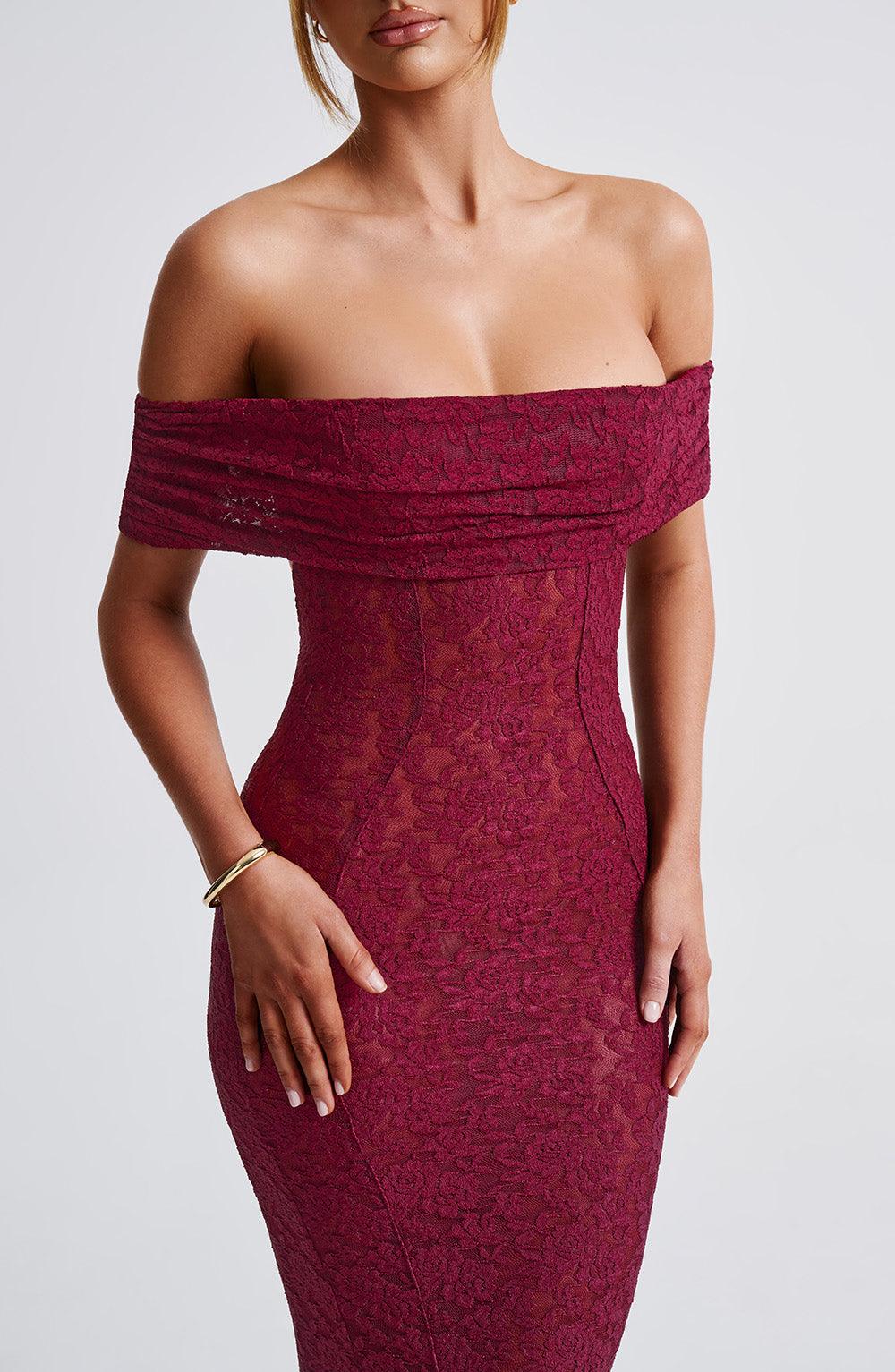 Vestido Largo Stephanie - Burdeos