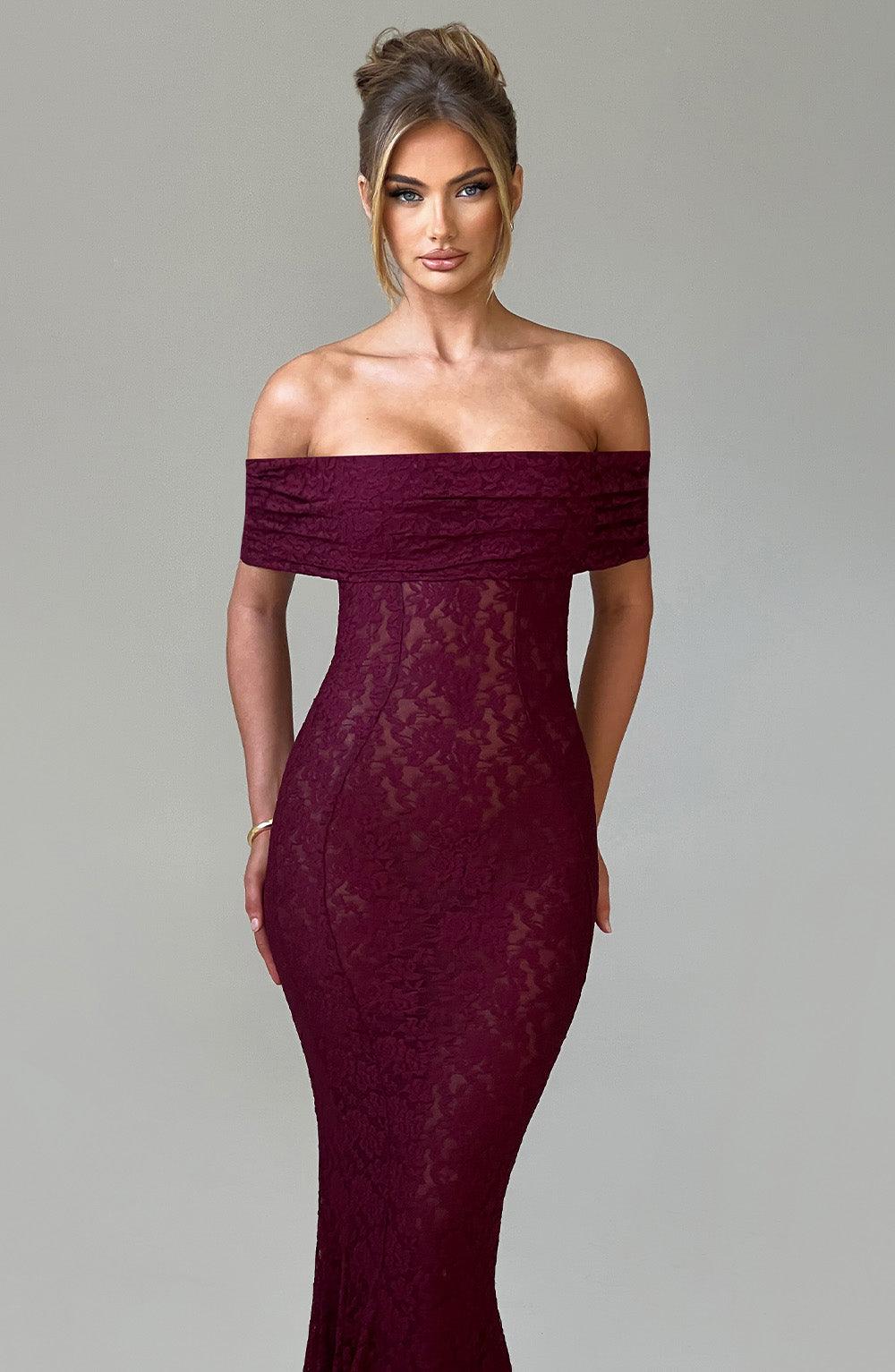 Vestido Largo Stephanie - Burdeos