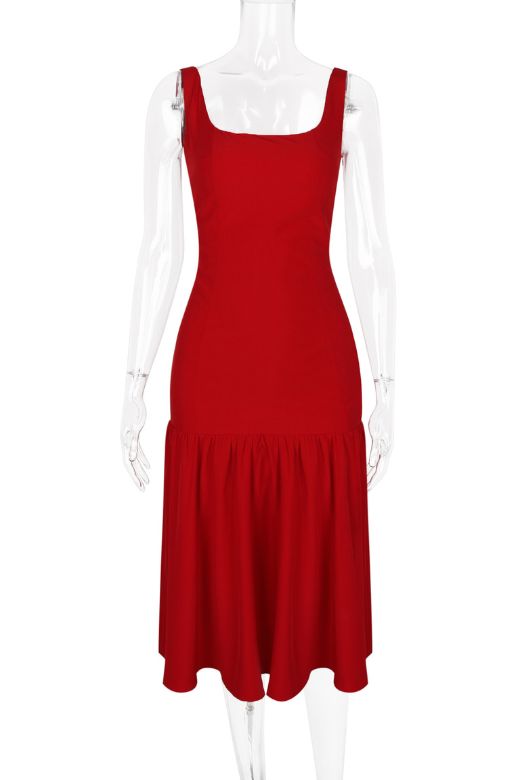 Harriet Midi Dress - Lipstick Red