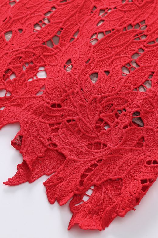 Odette Lace Maxi Dress - Lipstick Red
