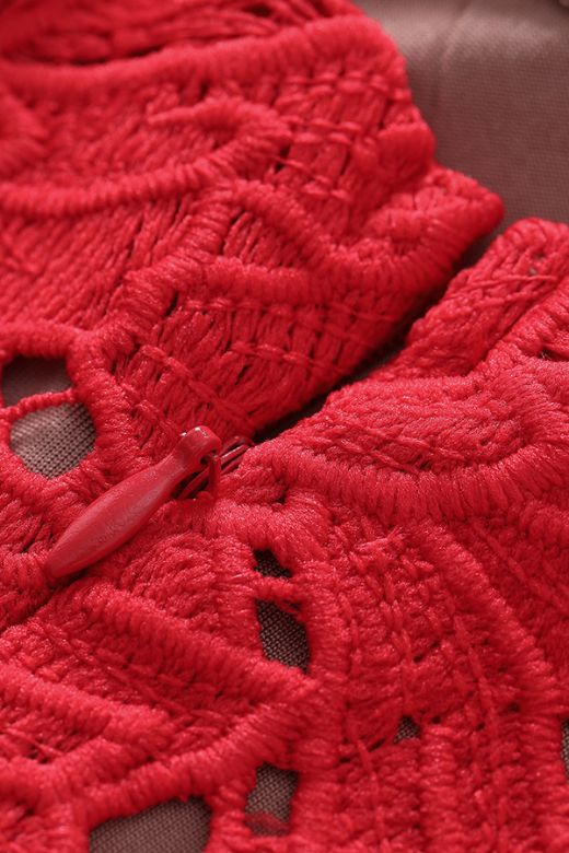 Odette Lace Maxi Dress - Lipstick Red