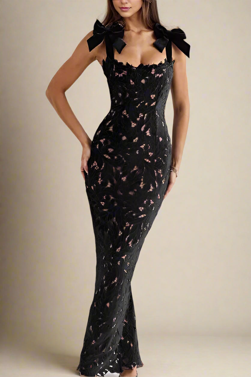 Odette Lace Maxi Dress - Classic Black