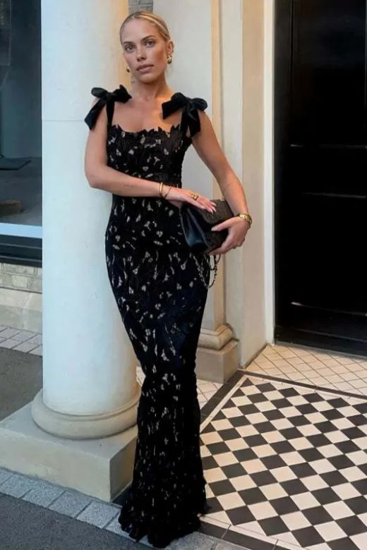 Odette Lace Maxi Dress - Classic Black