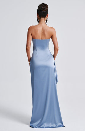 Tian Maxi Dress - Azul Polvoriento