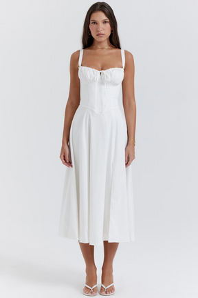 Dulcy Midi Dress - Blanco