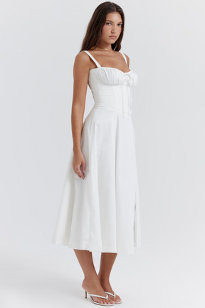 Dulcy Midi Dress - Blanco