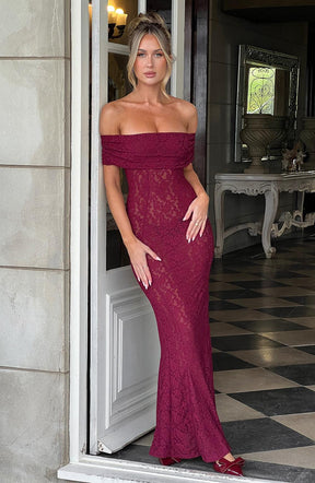 Vestido Largo Stephanie - Burdeos