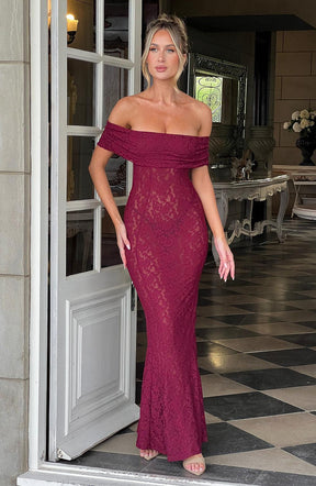 Vestido Largo Stephanie - Burdeos