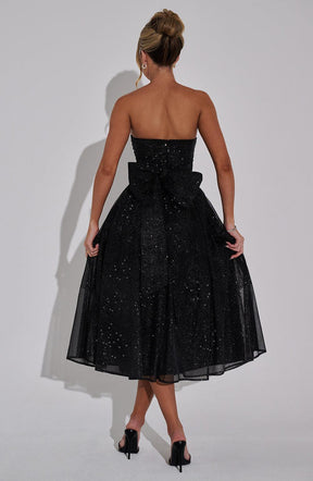 Vestido Marissa Midi - Negro Brillante