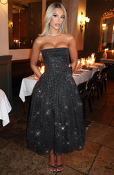 Vestido Marissa Midi - Negro Brillante