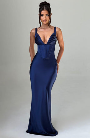 Shae Vestido Maxi - Azul Marino