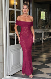 Vestido Largo Stephanie - Burdeos