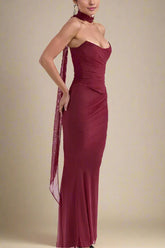 Margot Wrap Top and Maxi Skirt Outfit Set - Red Wine