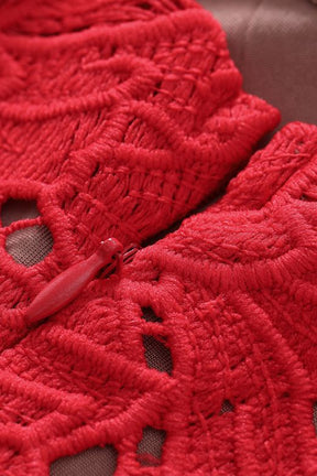 Odette Lace Maxi Dress - Lipstick Red