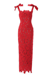 Odette Lace Maxi Dress - Lipstick Red